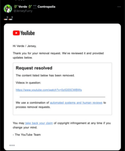 JerseyFurry bragging about a copyright claim.png JerseyFurry bragging about a copyright claim.png