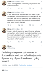 Kivan on Twitter I'm falling asleep now but mutuals in Portland let's work out safe ridesescor...png