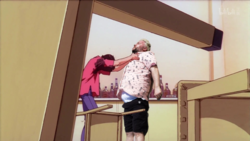 Shinji chokes Asuka ER.png
