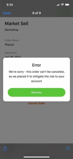 can't cancel orders to sell placed by robinhood.jpg