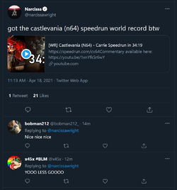 2021-04-18 11_30_57-Narcissa on Twitter_ _got the castlevania (n64) speedrun world record btw ...png