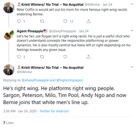 bernie sanders is right-wing because he went on joe rogan's podcast.png
