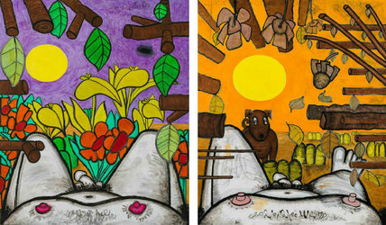 Carroll-Dunham-Now-and-Around-Here-1-2011–15-Left-Now-and-Around-Here-3-2015-Right.jpg