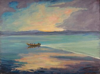 Winston+Churchill++A+Flat+Calm+on+a+High-Prowed+Boat.jpg