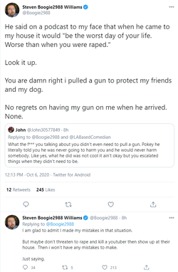 Lies about death threat and harm to dog.png