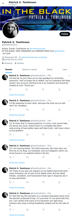 Patrick S Tomlinson ( StealthyAuthor)-2 Twitter.png