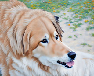 00583-585327423-oil painting of a happy drooling dog crouching down on his front legs, (correc...png