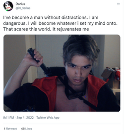 2022-10-17 20_15_33-Darius on Twitter_ _I've become a man without distractions. I am dangerous...png