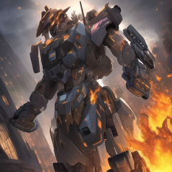 00339-1114681348-(((masterpiece))), (((best quality))), ((ultra-detailed)), mech, flaming city...png