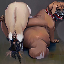 00444-4210754327-((masterpiece)), ((best quality)), ((art by Giger)), Huge dog eating a man.png