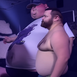 00101-1678450502-a fat man standing side by side with a muscle man, developmentally disabled, ...png