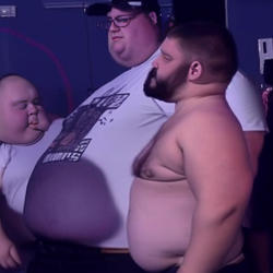 00103-2311795096-a fat man standing side by side with a muscle man, developmentally disabled, ...png