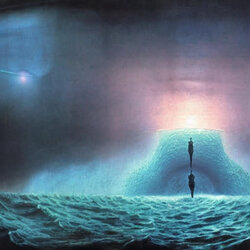 00095-697867862-A giant arcane robot stands waist deep in a stormy ocean, facing away, surreal...jpg