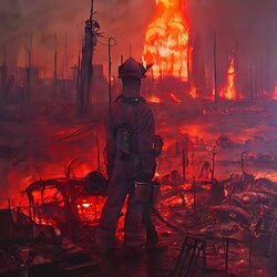 00126-3425439884-a fireman in a post apocalyptic city looking solemly at charred corpses, gore...jpg