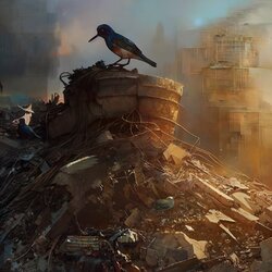 00161-1508862666-a bird dying in a pile of rubble,tone mapped, shiny, intricate, cinematic lig...jpg