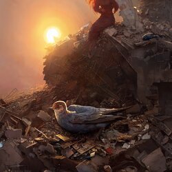 00160-2690619130-a bird dying in a pile of rubble,tone mapped, shiny, intricate, cinematic lig...jpg