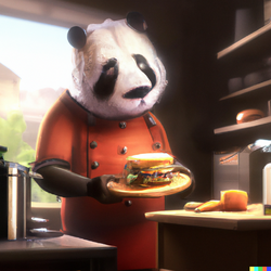DALL·E 2022-11-16 20.50.38 - digital art, Greg Rutkowski, giant panda, chef outfit, kitchen, p...png