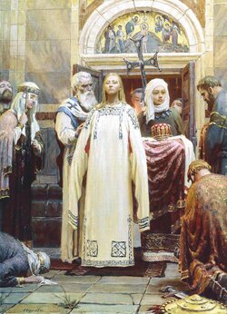 Sergei Kirillov_ The Baptism of Grand Princess St Olga. Part 1 of the Triptych ‘Holy Rus’. 1993.jpg