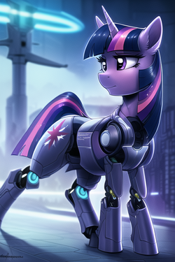 Twilight Sparkle, {{sad}}, my little pony, pony, mare, female, {{{cyborg}}}, {{{ s-1243159454.png