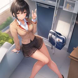 01284-4100833004-girl, tan skin, short spiky hair, wearing school uniform, smiling and giving ...png