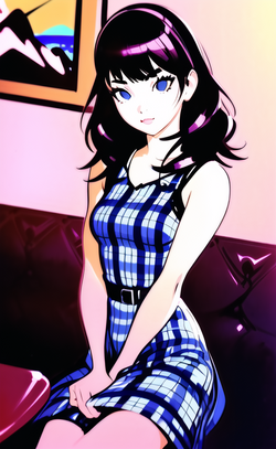 00290-1356311841-1girl, wavy black hair, blue eyes, wearing plaid dress in a cafe, masterpiece...png