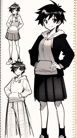 00326-3566842415-Ken Sugimori, 1girl, short spiky black hair, brown eyes, ((wearing tomboy sch...png