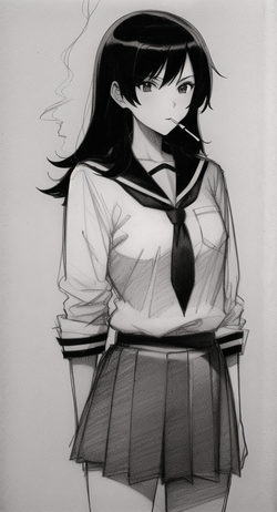 03220-2545561880-1girl, black hair, wearing school uniform, smoking a cigarette, Ken Sugimori,...png