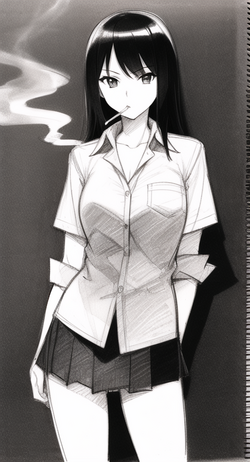 03223-3706736187-1girl, black hair, wearing school uniform, smoking a cigarette, Ken Sugimori,...png
