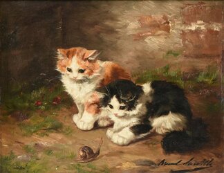 Deux Chatons et un Escargot.JPG