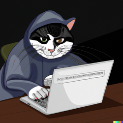 DALL·E 2023-02-18 00.06.07 - A cat hacker browsing the darknet with tor on his laptop.png