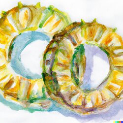 DALL·E 2023-03-09 21.43.16 - two pineapple rings stacked on top of each other, watercolor pain...jpg