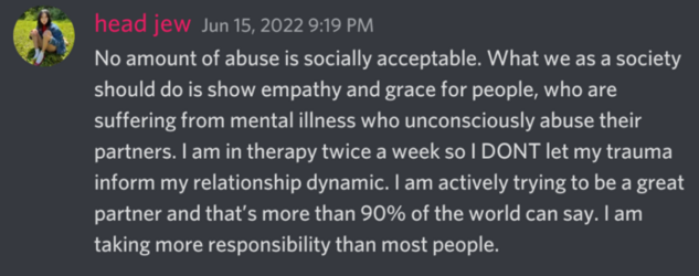 Lav Connor, better than 90% of the world cope, doesn't let her TRAUME influence relationship.png