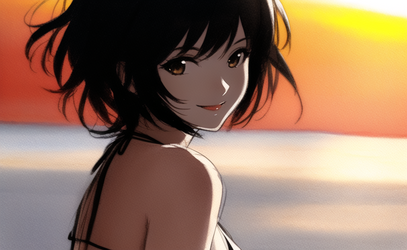 04836-3388356508-1girl, black feathered hairstyle, wearing bikini, realism, smiling, on a beac...png