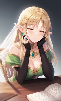 05139-1539701797-1girl, blonde_hair, book, breasts, bridal_gauntlets, closed_eyes, dark_elf, e...png