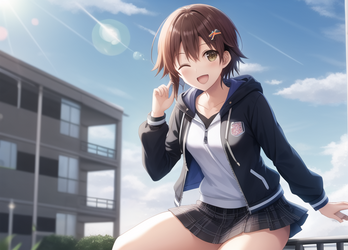 05237-1405615209-1girl, ;d, bow, brown_eyes, brown_hair, collarbone, day, honda_mio, hooded_tr...png