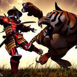 robot samurai vs tiger ai art 2.jpg