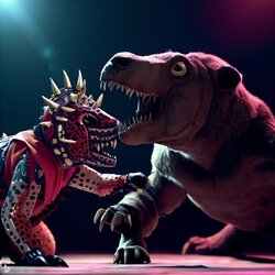 luchador hyena fighting an ankylosaurus 4.jpg