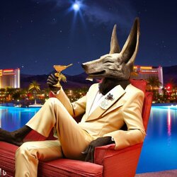 anubis in a leisure suit enjoying las vegas.jpg
