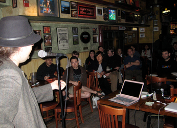 Skeptic's Open Mic Night. Yes, they really did dress like that.