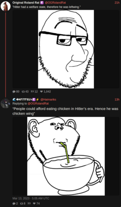 Soyjack - Hitler had a welfare state, therefore he was leftwing.png