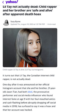 Lil Tay not actually dead Child rapper and her brother are 'safe and alive' after apparent dea...png