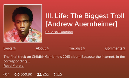 Childish Gambino – III. Life The Biggest Troll [Andrew Auernheimer] Lyrics  Genius Lyrics.png
