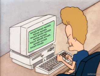 beavis typing nigger.gif