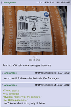 o - Fun fact VW sells more sausages than cars - Auto - 4chan.png