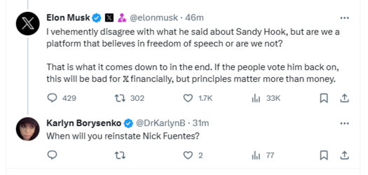 karlyn elon reinstate nick fuentes.PNG