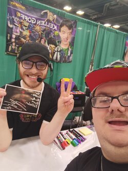 Kellen with a fan