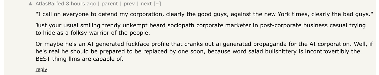 NY times is asking that all LLMs trained on Times data be destroyed  Hacker News 8.png
