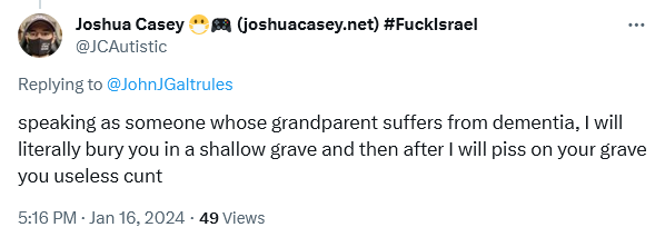 Screenshot 2024-01-20 at 23-55-48 Joshua Casey 😷🎮 (joshuacasey.net) #FuckIsrael on X @JohnJGal...png