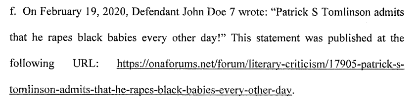 patrick tomlinson admits that he rapes black babies every other day.png