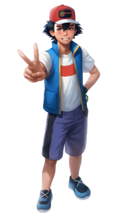 1boy, ash ketchum, pokemon (anime), solo, peace sign, realistic, simple backgrou s-3322804735(1).png